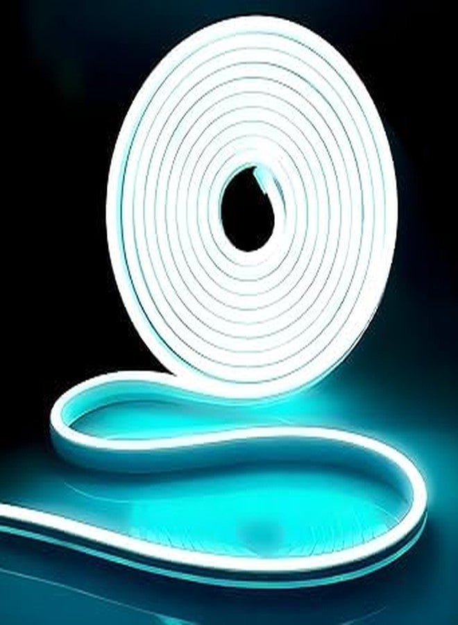 REPISH 5-Meter Ice Blue Neon Light Strip with 600 LEDs and 12V Adapter - Ideal for Wall Decorations, Parties, Celebrations, Bars, and Custom Neon Displays (Pack of 1) - Image 1